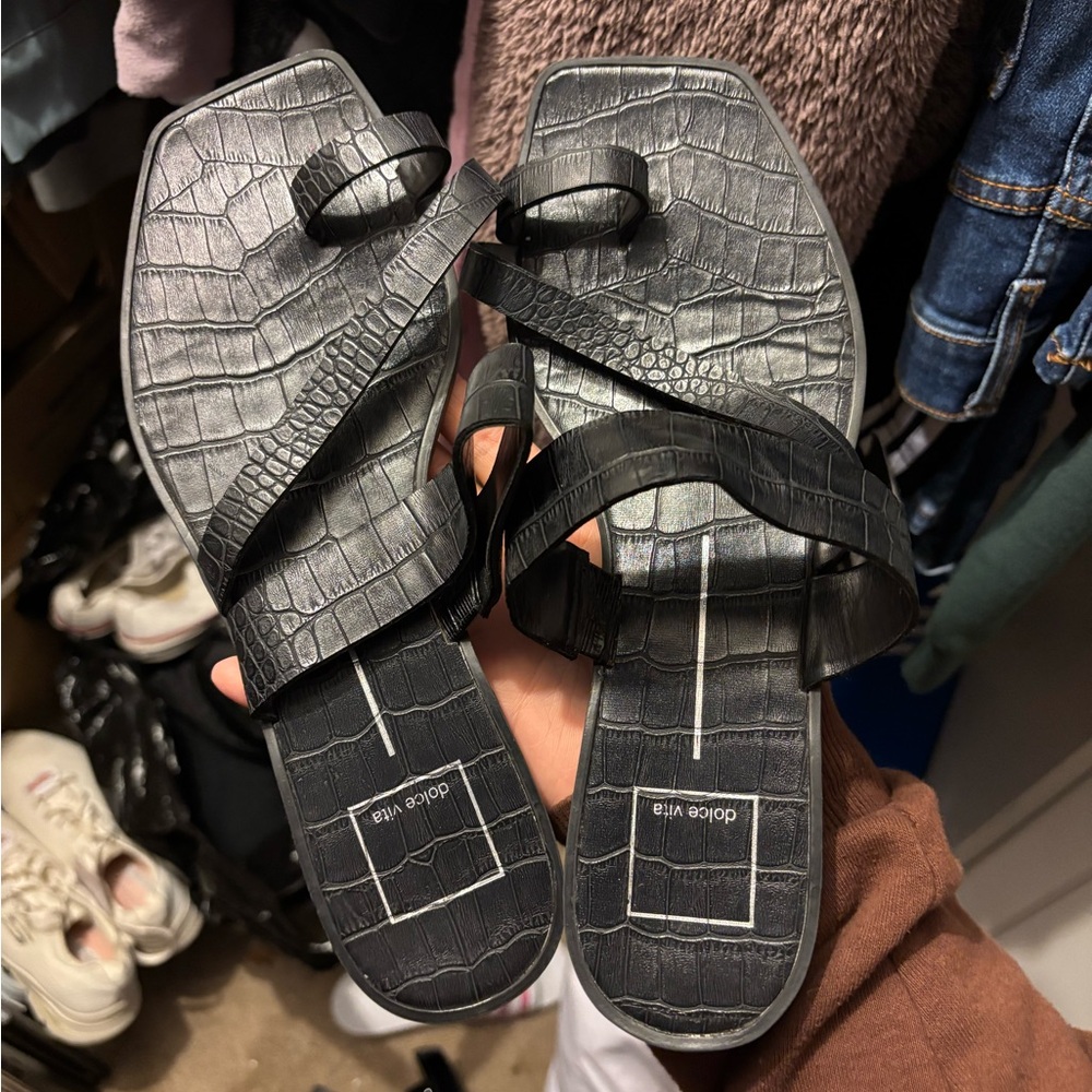 Dolce vita black snake sandals